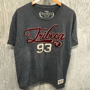 Old Navy Tribecca NYC 93 Embroidered Short Sleeve Gray T-shirt- XL